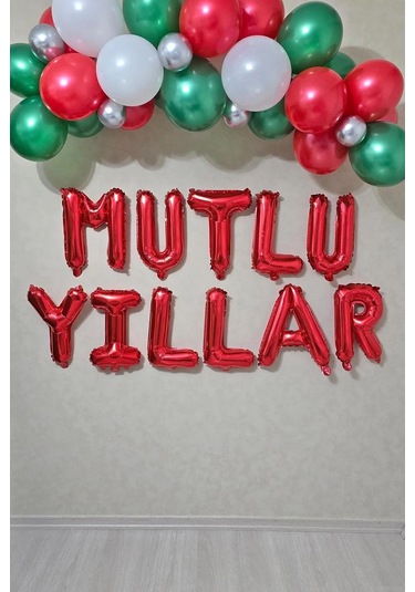 40 Cm Mutlu Yıllar Folyo Balon Seti 16 Inch 11 Harf Yılbaşı Balonu