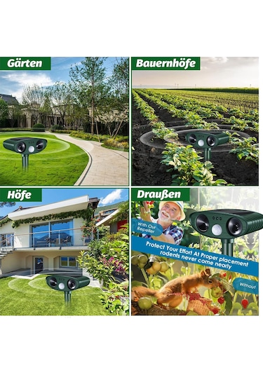 Qianfan Ultrasonik Kedi Kovucu, Hayvan Kovucu Güneş Enerjili