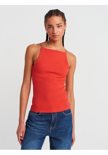 Dilvin 21020 Halter Yaka Top-kırmızı Kırmızı