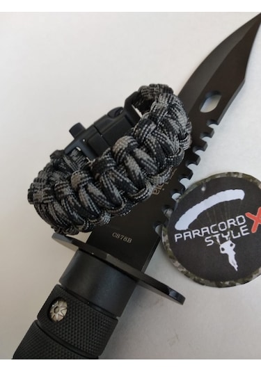 Paracord Ateş Başlatıcılı Paraşüt Ipi Bileklik Çok Renkli