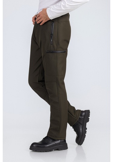 Erkek Suya Ve Rüzgara Dayanıklı Softshell Outdoor Pantolon Haki