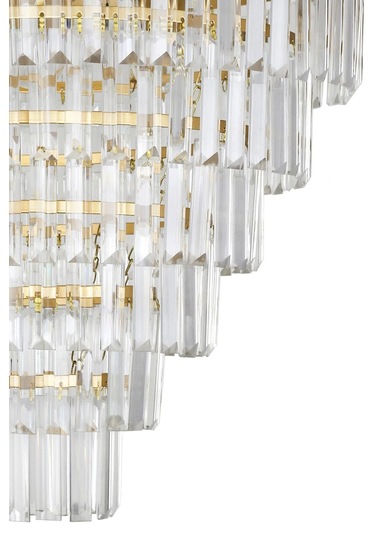 Linsa 55 Cm'lik Kristal Cam Taşlı Lüks Avize - Sarı Yaldız Sarı Yaldız