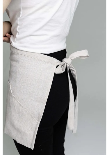 Leohome Belden Geçmeli Cepli Garson Önlüğü 423508299 Bej