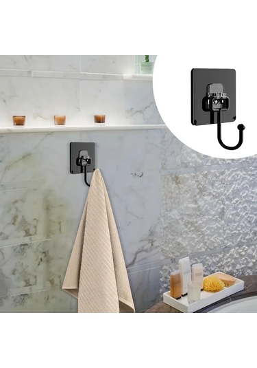 Fosenze Banyo Krokodili 5'li Set - Viskozlu, Deliksiz Montaj, Suya Dayanıklı, Yüksek Taşıma Kapasitesi, Siyah Renk Diğer