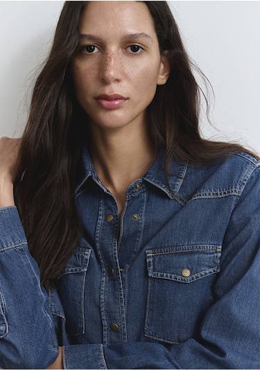 Mavi - Angela Classic Denim Koyu Mavi Jean Gömlek 1210819-89252 Koyu Mavi