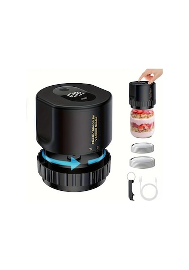 Honeybeeshop Beyaz Taşınabilir Kablosuz Elektrikli Mason Kavanoz Vakum Mühürleyici Usb Şarj Edilebilir Gıda Saklama Fermentasyon