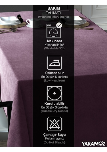 Lavanta Pembesi Kadife Dokulu Masa Örtüsü Dertsiz Velvet Touch Serisi Lavanta Pembesi