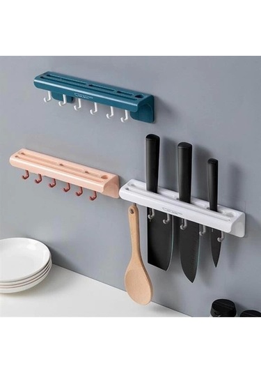 Pratik Çoklu Bıçak Askısı Mutfak Bıçak Düzenleyici Organizer Dayanıklı Bıçaklık 4767 Çok Renkli