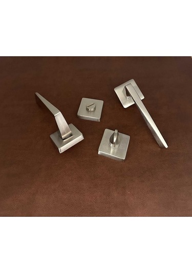 Vista Saten Kare Rozetli Wc Banyo Kapı Kolu 1 Takım