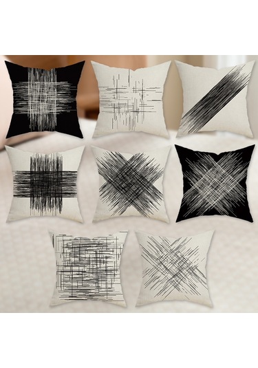 Yeni Sade Tarzda Baskılı Yastık Kılıfı No.83 Ekru