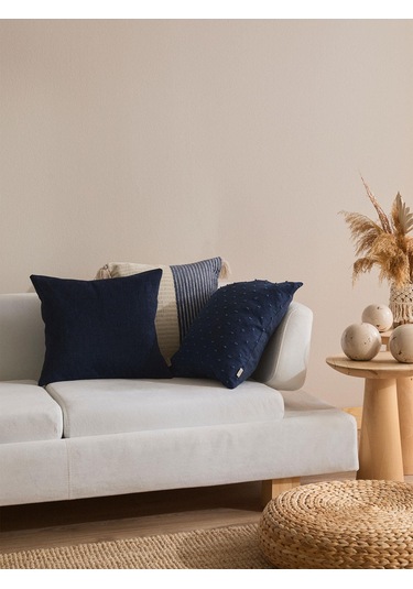 Coastal Drift 3'lü Kırlent Kılıf Seti Mavi