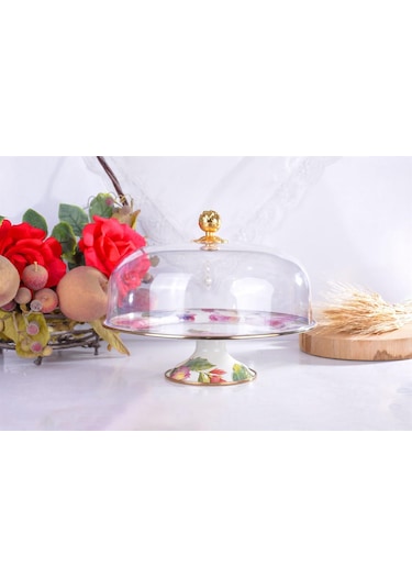 Miss Betty Rose Deluxe Emaye Ayaklı Kek Fanusu