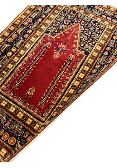 El Dokuma Sıfır Bünyan Halısı Seccade 90x135 Kiremit Yün Namazlık