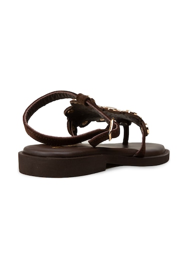 Deery Kadın Hakiki Süet Kahverengi Sandalet - 24715zkhvc01