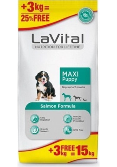 La Vital Somonlu Büyük Irk Yavru Köpek Maması 15 KG
