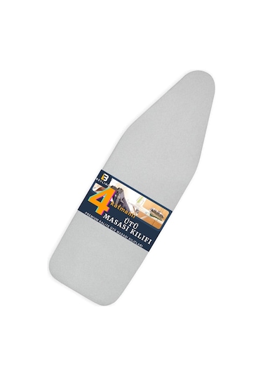 Beylini Ütü Masası Kılıfı Örtüsü Bezi, Keçeli,Süngerli,Lastikli Yanmaz Ayarlanabilir 55x135 cm Gri