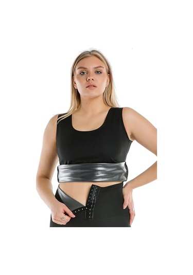 Pastimore Termal Sauna Agraflı Atlet Takım Siyah