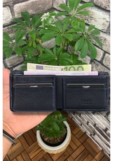 Derije Hakiki Deri Lacivert Spor Şeritli Erkek Cüzdanı T653 Çok Renkli