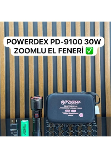 Powerdex Pd-9100 Zoomlu Şarjlı 30w Profesyonel Avcı Feneri