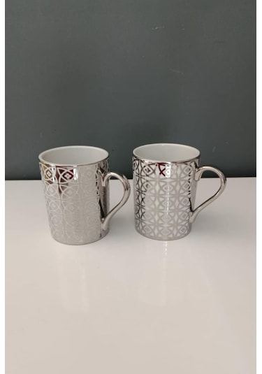 Kütahya Porselen Forest 2 Li Mug 260 Cc Platin Platin