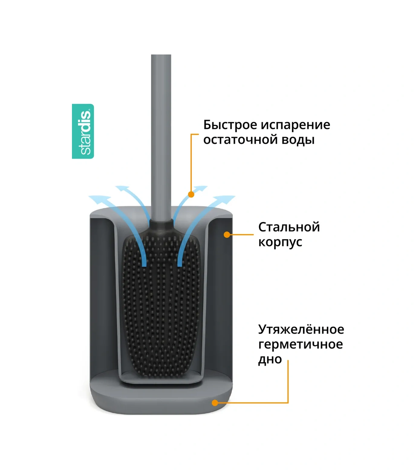 Stardis Ahşap Standlı Silikon Fırça 197045557 Gri