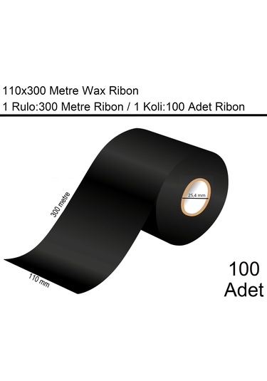 110x300 Wax Ribon En:110 Mm Boy:300 Metre 100 Adet 100