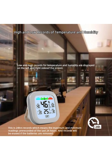 Lemestar Dijital Isı Ve Nem Ölçer Fj737 - Pil Yok - 0-50 C Aralığı - 0.5 F Doğruluk - 20-95% Rh Ölçümü