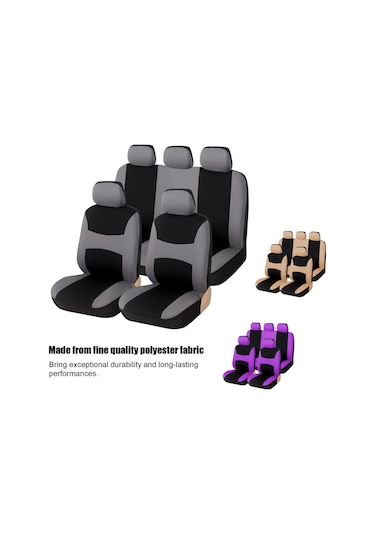 Tenfowee Evrensel Araç Koltuk Kılıfı - Leke Ve Aşınmaya Karşı Koruma Sağlayan Mor Polyester Kumaş Set