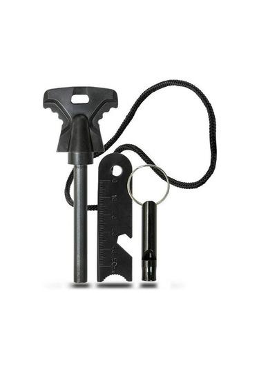 Buffer Acil Durum Magnezyum Çubuk Çakmaktaşı Hayatta Kalma Ateş Başlatıcı Çakmak Kiti Düdük l