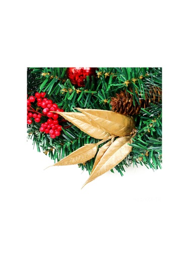 Yaozixa 50cm Plastik Noel Çiçekli Çember, 4m 30led Işıklı, 2xaa Pil İle Çalışır, Duvar/anahtar Bağcıklı, Mağaza/otel Dekorasyonu Renkli Işık