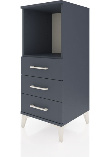Hyperion Komodin Tek Raflı 3 Çekmeceli 44x44x106 Antrasit-antrasit Antrasit