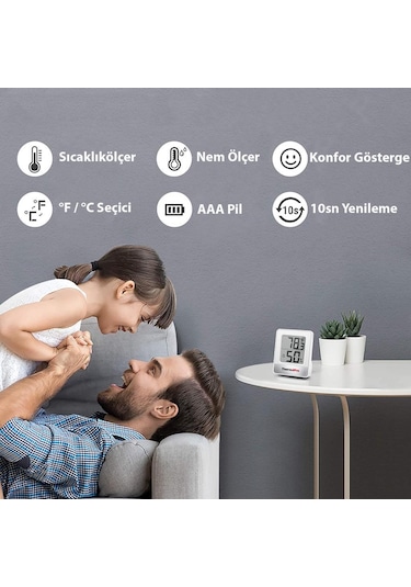 ThermoPro TP49W Mini İç Mekan Dijital Sıcaklık ve Nem Ölçer Termometre - T08648