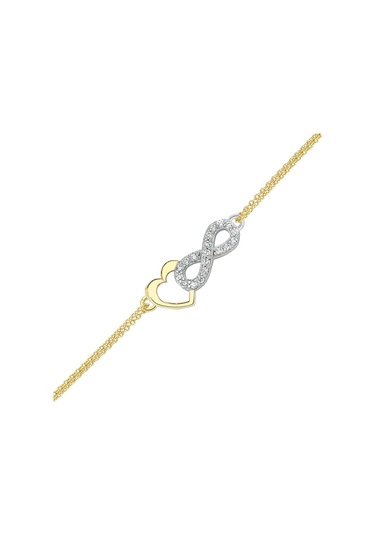 Altın Sepeti Altın Sepeti Altın Sonsuz Aşk Kalp Bileklik AS355BL Sarı Altın