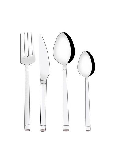 Serenk Barselona Çelik Çatal Kaşık Bıçak Takımı 24 Parça Gümüş