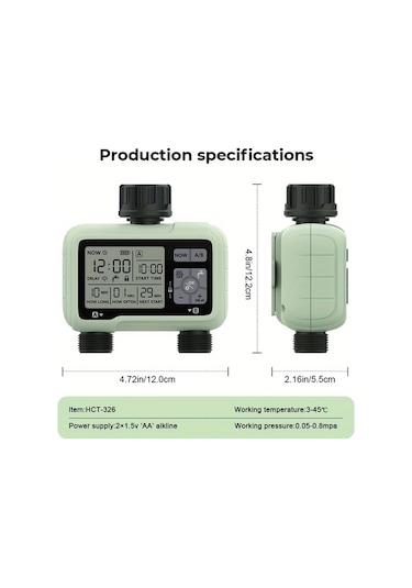 Maxaccess 1 Adet Eshico Super Zamanlama Sistemi 2 Çıkışlı Type A Su Zamanlayıcı Hassas Sulama Dış Mekan Otomatik Sulama Tam Ayarlanabilir Program 11.99cm X 12.29cm X 5.51cm