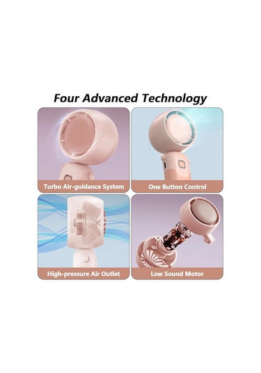 Mini Taşınabilir El Tipi Vantilatör, Turbo Vantilatör, Ofis İçin Vantilatör Beyaz,