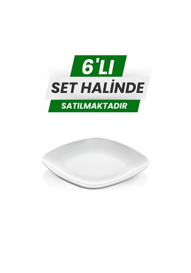 Alezy 592 Göreme Melamin Termostar Kare Servis Tabak 17 Cm Beyaz