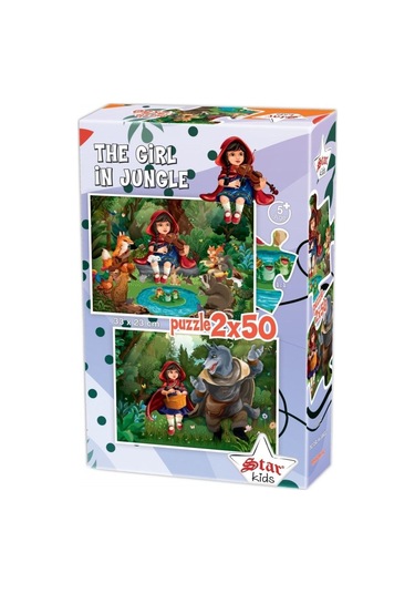 Star Puzzle 2x50 Parça Çocuk Puzzle - Ormandaki Kız 1 Adet