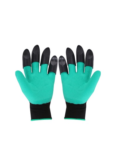Symbee Yeşil Bahçe Toprak Kazma Eldiveni - 8 Abs Pençe, Lastik Kaplama, Su Geçirmez, Erkek/kadın İçin Çiftli Bahçe Eldiveni