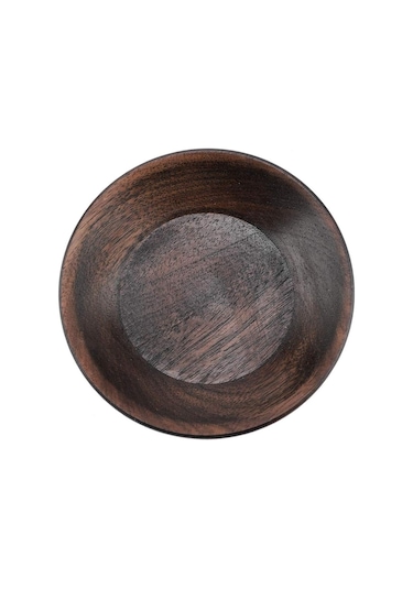 Meyve Tepsisi, Yuvarlak Çay Tabağı Masif Koyu Renk Ahşap Meyve Tepsisi Yuvarlak Yemek Servis Tepsisi Çay Çöl Kek Tabağı Tabak 7,5 Cm