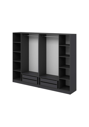 Kale 6 Kapaklı 4ç Taçlı Dolap Mebran İlkbahar Antrasit 210cm Antrasit