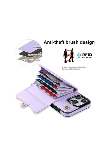 Bloomnest Cbtx İphone Uyumlu 13 Pro Rfıd Yuvası Korumalı Uzun Kordonlu Kasa Diğer