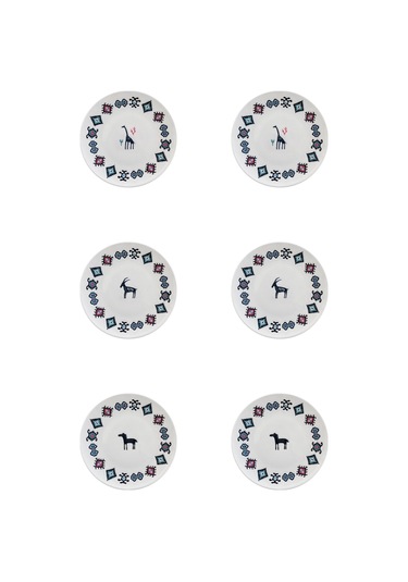 Porser Porselen Hitit Servis Tabağı Takımı 26cm 6 Parça Tvl6srvprs1241 Çok Renkli