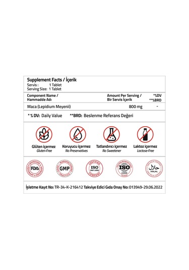 Validus Maca 800 Mg 30 Tablet