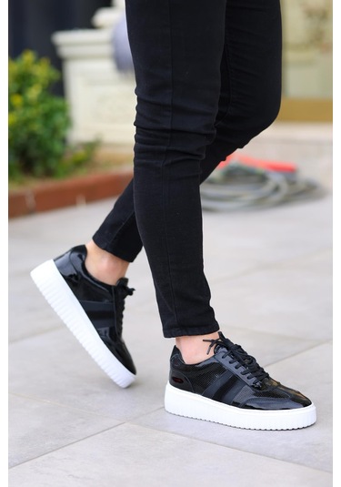 Shoetyle - Siyah Rugan Deri Bağcıklı Erkek Günlük Ayakkabı 101-9082-935-siyah Siyah