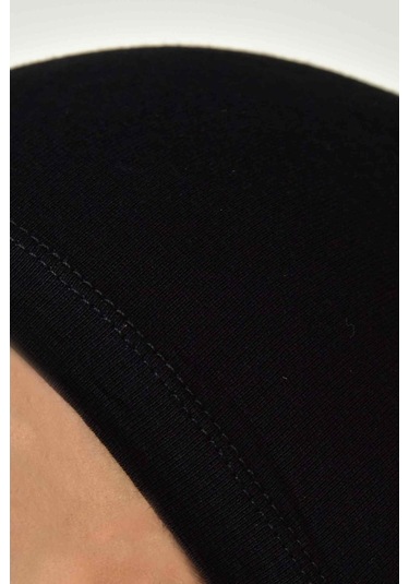 Geçmeli Dikişli Bone Siyah Çok Renkli