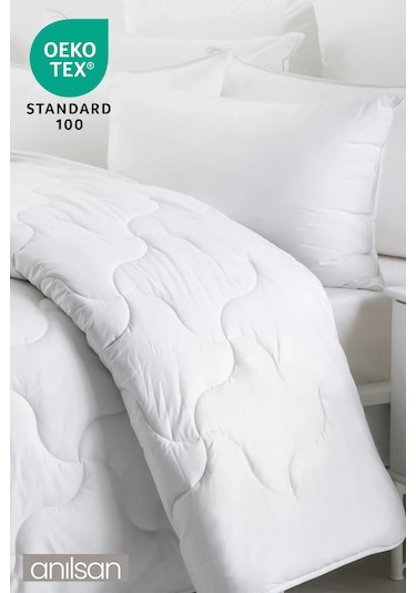 4 Mevsim Mikrofiber Tek Kişilik Yorgan, 155x215cm, Beyaz Ev Ve Otel Yorganı, Sade Ve Zarif Beyaz