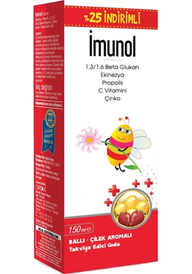 Orzax Imunol Şurup Ballı - Çilek Aromalı 150 ML