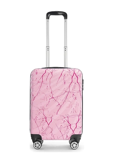 Wexta Wx-300 Baskılı Şeker Pembe Kabin Boy Valiz Pembe