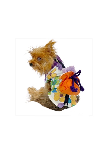 Flower Power Çantalı Su itici Yağmurluk Köpek Yağmurluğu